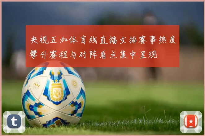 央视五加体育线直播女排赛事热度攀升赛程与对阵看点集中呈现